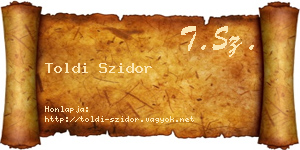 Toldi Szidor névjegykártya